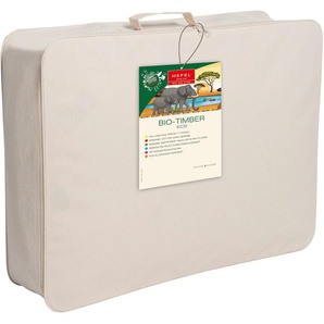 Hefel Kinderbettdecke + Kopfkissen Bio-Timber, 100x135 cm aus Naturfasern, Made in Austria, Bezug: 100% Baumwolle, Bettdecke & Kissen mit Organic-Cn Satin-Bezug