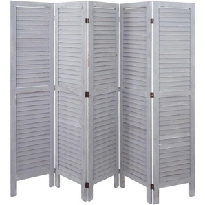 Hegele - Paravent HHG-527, Trennwand Sichtschutz Raumteiler, Shabby-Look 170x200cm grau