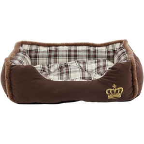 HEIM Tierbett Krone Tierbetten Gr. B/H/L: 61 cm x 18 cm x 48 cm, braun (braun, weiß) Hundebetten -decken
