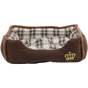 HEIM Tierbett Krone Tierbetten Gr. B/H/L: 90 cm x 20 cm x 70 cm, braun (braun, weiß) Hundebetten -decken