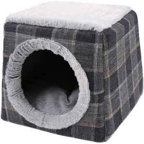 HEIM Tierbett Schottland Tierbetten Katzenhöhle, BxTxH: 40x40x34 cm Gr. B/H/L: 40 cm x 34 cm x 40 cm, grau (anthrazit, grau) Hundebetten -decken