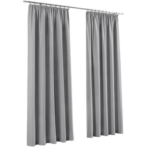 Vorhang HEINE HOME Gardinen Gr. 145 cm, Kräuselband, 140 cm, grau Kräuselband