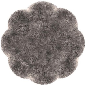 Heitmann Felle Fellteppich Lammfell Blütenform - Premium Qualität, blumenförmig, Höhe: 60 mm, echtes Austral. Lammfell, Ø 140 cm, besonders dicht & weich