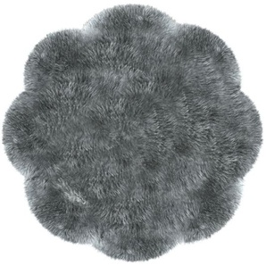 Heitmann Felle Fellteppich Blüte - Lammfell farbig, Premium Qualität, blumenförmig, Höhe: 60 mm, echtes Austral. Lammfell, Ø 140 cm, besonders dicht & weich