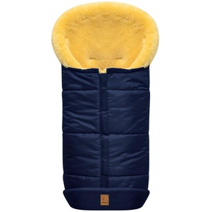 Heitmann Felle Fußsack Eisbärchen - Winterfußsack - Premium Qualität, mit echtem Lammfell, für Kinderwagen & Buggy, 6 Gurtschlitze, waschbar