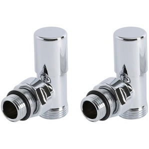 Heizkörper-Winkelventile im Set, Chrom, manuell, mit Eurokonus für 12mm Kupferrohr - Hudson Reed