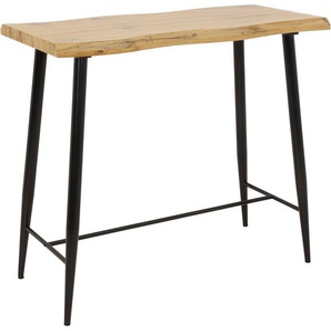 HELA Bartisch GABI, Baumkantentisch, 120 cm Breite, Industrial Design, Wildeiche oder Grau