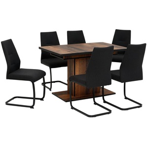 HELA Essgruppe Ariana, (Set, 7-tlg., 1 Tisch / 6 Stühle), ausziehbar 120 -160 cm, Belastbarkeit 140 KG