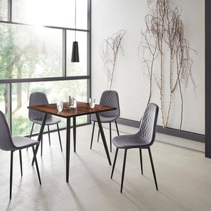 HELA Essgruppe Mira, (Set, 5-tlg), verschiedene Farben/Dekore, Stuhl Samtvelour