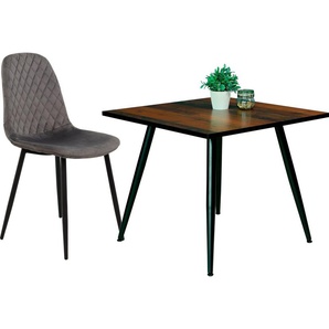 HELA Essgruppe Mira, (Set, 5-tlg), verschiedene Farben/Dekore, Stuhl Samtvelour