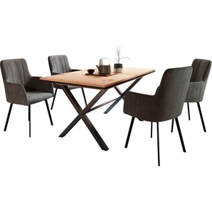 HELA Essgruppe, (Set, 5-tlg), Ausziehbar 160 - 200 cm, Sessel 360° drehbar