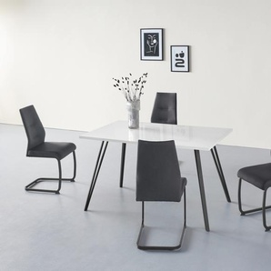 Essgruppe HELA Sitzmöbel-Sets Gr. Webstoff, schwarz-weiß (weiß, anthrazit, schwarz) Essgruppen