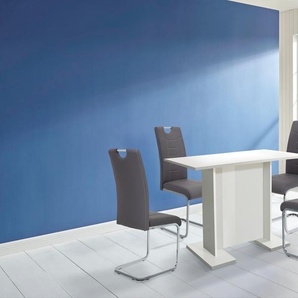 Freischwinger HELA Ruby Stühle Gr. B/H/T: 44 cm x 104 cm x 57,5 cm, 4 St., Kunstleder, Metall, grau (grau, silberfarben) Freischwinger Stühle 2 oder 4 Stück