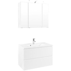 Held Badezimmer Held Möbel Cardiff -Sc- , Weiß , 2 Schubladen , F , 80 cm , Made in Germany , Badezimmer, Badmöbelsets & -serien, Badmöbel-Sets