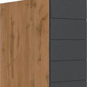 Kochstation Apothekerschrank KS-Luhe 30 cm breit, hochwertige MDF-Fronten mit waagerechter Lisene