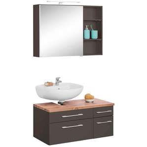 HELD MÖBEL Badmöbel-Set Davos, (3-St), Spiegelschrank, Regal und Waschbeckenunterschrank