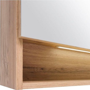 HELD MÖBEL Badmöbel-Set Stubach, (2-St., Spiegelschrank und Waschtisch), Abdeckplatte mit Baumkante