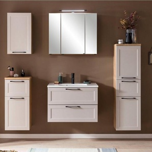 HELD MÖBEL Badmöbel-Set Lana, (Komplett-Set), Badezimmer-Set, 2-teilig, inkl. Waschbecken, 80 cm breit