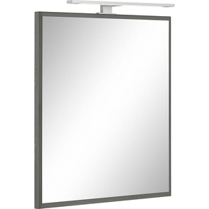 Badspiegel HELD MÖBEL Ohio Spiegel Gr. B/H/T: 60 cm x 64 cm x 2 cm, braun (eichefarben, silberfarben) Badspiegel LED