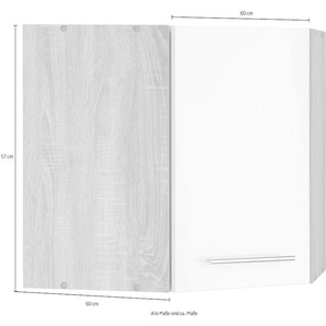 Eckhängeschrank HELD MÖBEL Eton Schränke Gr. B/H/T: 60 cm x 57 cm x 60 cm, 1 St., weiß (weiß hochglanz) Hängeschränke