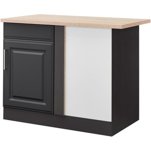 Eckunterschrank HELD MÖBEL Stockholm, Breite 110 cm Schränke Gr. B/H/T: 110 cm x 85 cm x 60 cm, 1 St., grau (grau, grafit) Eckunterschrank hochwertige MDF-Fronten