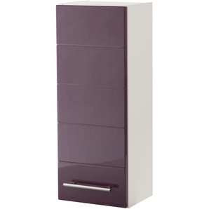 Hängeschrank HELD MÖBEL Porto Schränke Gr. B/H/T: 25 cm x 64 cm x 20 cm, 1 St., lila (brombeer, weiß) Bad-Hängeschränke Breite 25 cm, mit hochglänzenden Fronten
