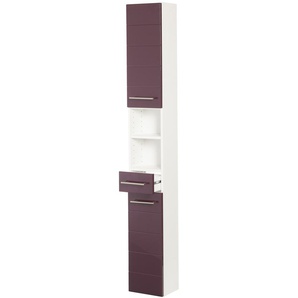 Hochschrank HELD MÖBEL Porto Schränke Gr. B/H/T: 25 cm x 180 cm x 20 cm, 2 St., lila Bad-Hochschränke