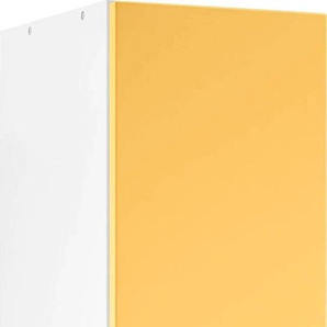 Hochschrank HELD MÖBEL Ribera Schränke Gr. B/H/T: 25 cm x 190 cm x 35 cm, 2 St., gelb (gelb, weiß) Bad-Hochschrank Bad-Hochschränke