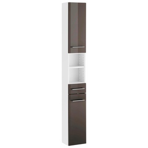 Hochschrank HELD MÖBEL Venedig Schränke Gr. B/H/T: 25 cm x 180 cm x 20 cm, 2 St., grau (weiß, grau) Bad-Hochschränke Badmöbel in verschiedenen Farben erhältlich