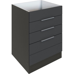 Kochfeldumbauschrank HELD MÖBEL Luhe Schränke Gr. B/H/T: 60 cm x 82 cm x 60 cm, grau (grau matt, grafit) Kochfeldumbauschränke 60 cm breit, hochwertige MDF-Fronten mit waagerechter Lisene