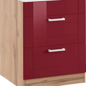 HELD MÖBEL Kochfeldumbauschrank Tinnum 60 cm breit, 2 Auszüge, Metallgriffe, MDF Fronten