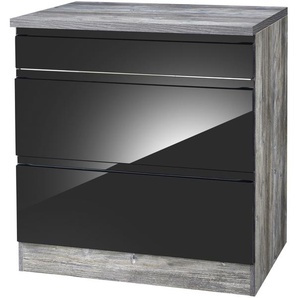 Kochfeldumbauschrank HELD MÖBEL Virginia Schränke Gr. B/H/T: 80 cm x 85 cm x 60 cm, schwarz (schwarz hochglanz) Kochfeldumbauschränke 80 cm breit