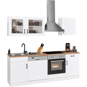 HELD MÖBEL Küchenzeile Athen, mit E-Geräten, Breite 220 cm, mit hochwertigen MDF Fronten