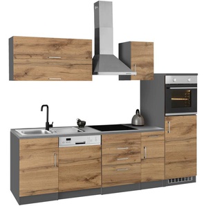 HELD MÖBEL Küchenzeile Colmar, ohne E-Geräte, Breite 270 cm B: grau Küchenzeilen mit Geräten -blöcke Küchenmöbel