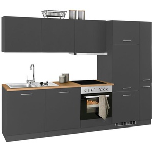 HELD MÖBEL Küchenzeile Kehl, mit E-Geräten, Breite 270 cm, inkl. Kühlschrank und Geschirrspüler