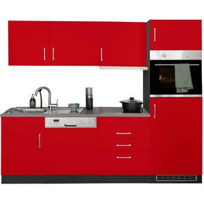 HELD MÖBEL Küchenzeile Paris, mit E-Geräten, Breite 230 cm, wahlweise mit Induktionskochfeld