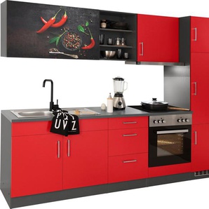 HELD MÖBEL Küchenzeile Paris, mit E-Geräten, Breite 270 cm