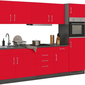 HELD MÖBEL Küchenzeile Paris, mit E-Geräten, Breite 270 cm, wahlweise mit Induktionskochfeld