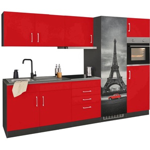 HELD MÖBEL Küchenzeile Paris, mit E-Geräten, Breite 280 cm