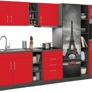 HELD MÖBEL Küchenzeile Paris, mit E-Geräten, Breite 340 cm, wahlweise mit Induktionskochfeld