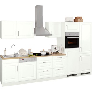 HELD MÖBEL Küchenzeile Stockholm, Breite 340 cm, mit hochwertigen MDF Fronten im Landhaus-Stil