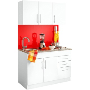 HELD MÖBEL Küchenzeile Toledo, mit E-Geräten, Breite 120 cm B: weiß Küchenzeilen Geräten -blöcke Küchenmöbel