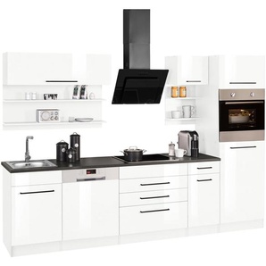 HELD MÖBEL Küchenzeile Tulsa, mit E-Geräten, Breite 290 cm, schwarze Metallgriffe, MDF Fronten