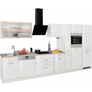 HELD MÖBEL Küchenzeile Utah, mit E-Geräten und großer Kühl- Gefrierkombination, Breite 390 cm