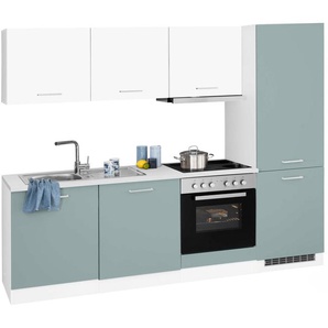 HELD MÖBEL Küchenzeile Visby, mit E-Geräte, 240 cm, inkl. Kühl/Gefrierkombination und Geschirrspüler