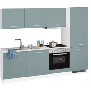 HELD MÖBEL Küchenzeile Visby, mit E-Geräte, 240 cm, inkl. Kühl/Gefrierkombination und Geschirrspüler