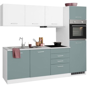 HELD MÖBEL Küchenzeile Visby, mit E-Geräten, Breite 240 cm inkl. Kühlschrank und Geschirrspüler