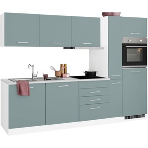 HELD MÖBEL Küchenzeile Visby, mit E-Geräten, Breite 270 cm inkl. Kühlschrank