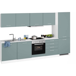 HELD MÖBEL Küchenzeile Visby, mit E-Geräte, 300 cm, inkl. Kühl/Gefrierkombination und Geschirrspüler