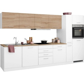HELD MÖBEL Küchenzeile Visby, mit E-Geräten, Breite 330 cm inkl. Kühlschrank